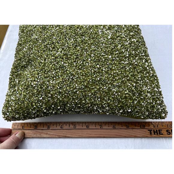 Festive Pillow Lot 2 Crate & Barrel Pier 1 Beaded Jingle Bells Removable Covers - Picture 8 of 16